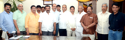 minister talasani srinivasa yadav,cinematography minister talasani srinivasa yadav,film celebrities met talasani srinivasa yadav,  తలసానితో సినీ ప్రముఖుల భేటీ.!